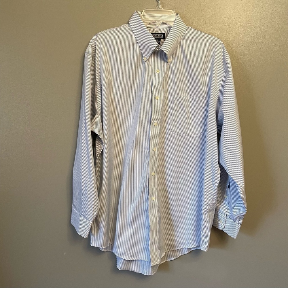 Lands' End Men's Dress ShirtStripes - Size 17 Regular